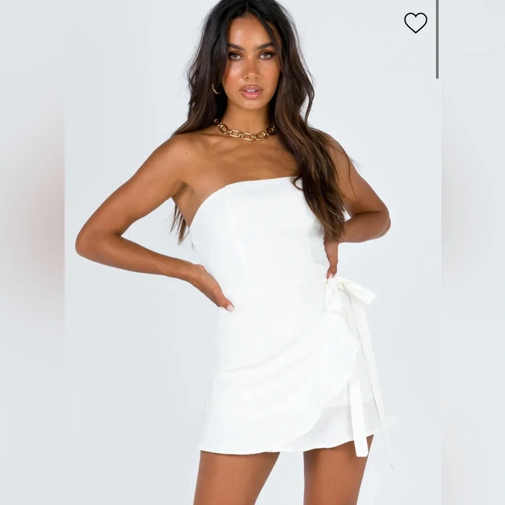 PRINCESS POLLY BOOK OF LOVE MINI DRESS WHITE / Size US 2 - Picture 1 of 4